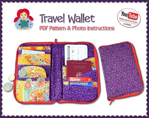 With this pattern you will be able to make your own Travel wallet or travel document organizer ...