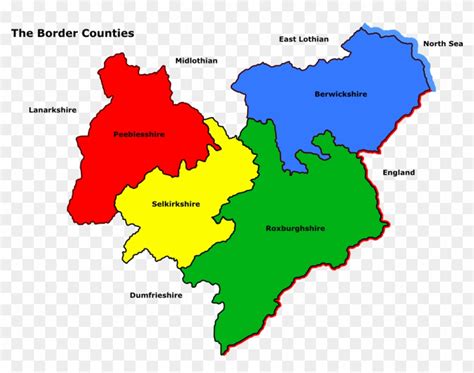 Scottish Borders Counties - Scottish Borders Map, HD Png Download - 1047x776(#4162816) - PngFind