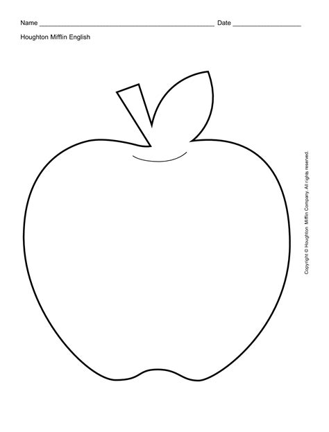 Apple Outline Printable | Apple outline, Apple template, Apple clip art