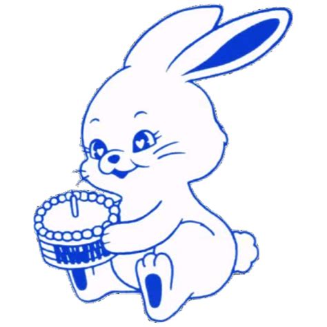 Cute Bunny Drawing with Birthday Cake