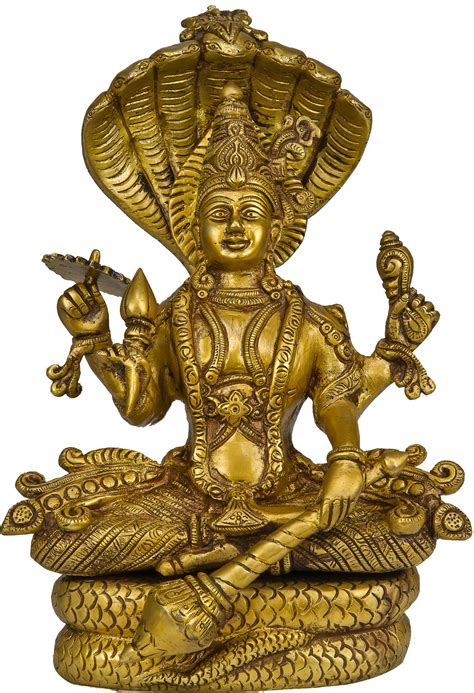 Lord Vishnu Seated on Sheshnag | Exotic India Art