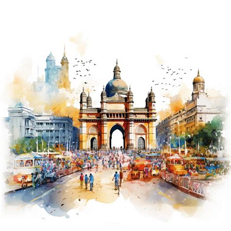 Premium AI Image | Vibrant Mumbai Bustling Markets Landmarks and ...