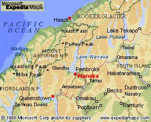 Wanaka New Zealand Map - TravelsFinders.Com