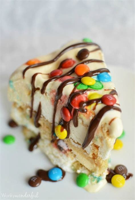 M&M Cookie Ice Cream Cake - WonkyWonderful