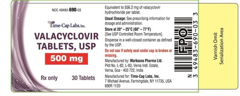 Valacyclovir - FDA prescribing information, side effects and uses