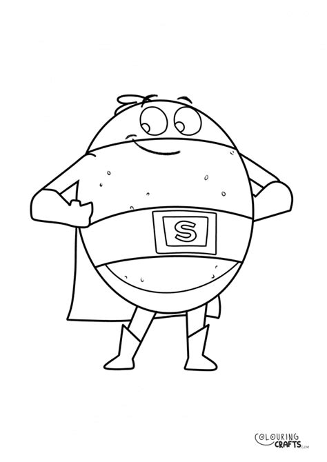 Supertato Super Colouring Page - Colouring Crafts