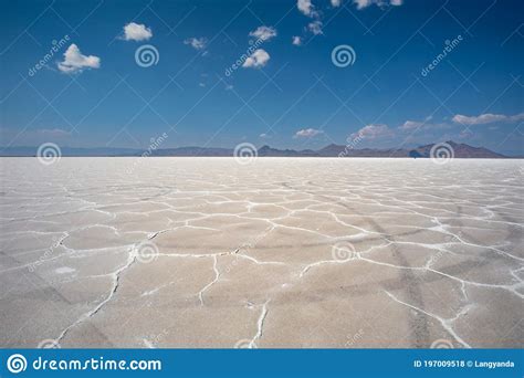 Great Salt Lake Desert at Bonneville Salt Flats in Utah Stock Photo ...