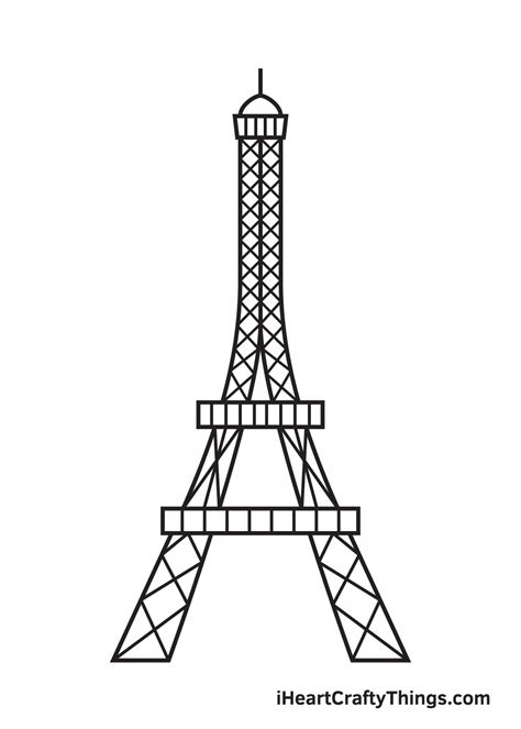 Eiffel Tower Drawing — How To Draw An Eiffel Tower Step By Step