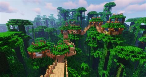 Jungle village I built. : r/Minecraft