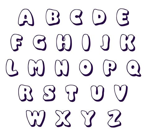 10 Best Font Styles Alphabet Printable | Bubble letter fonts, Lettering alphabet, Lettering design