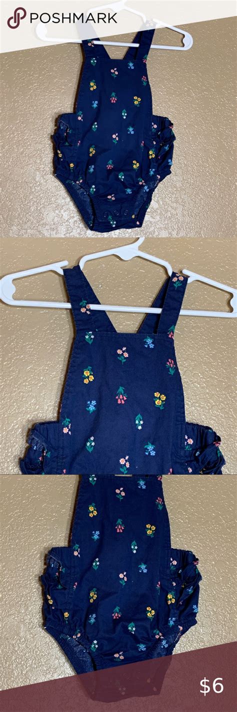 Carters baby girl blue flower print romper | Carters baby girl, Printed ...