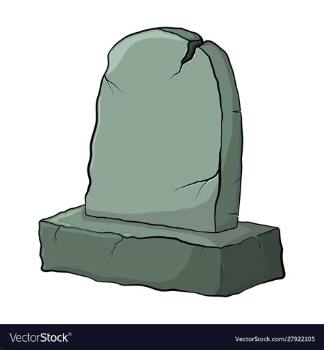 Tombstone old empty broken cartoon grave Vector Image