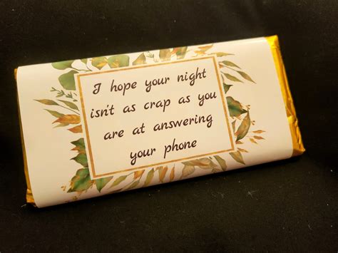 Personalised Chocolate Bar Wrapper - Etsy