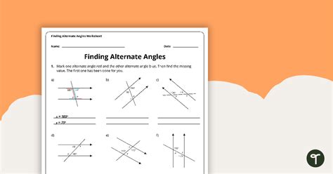 Finding Alternate Angles – Year 7 Maths Worksheet | Teach Starter