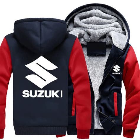 2018 Autumn Winter Suzuki Hoodie Sweatshirt Advertising Jacket Thickening Coats Zipper Fleece ...