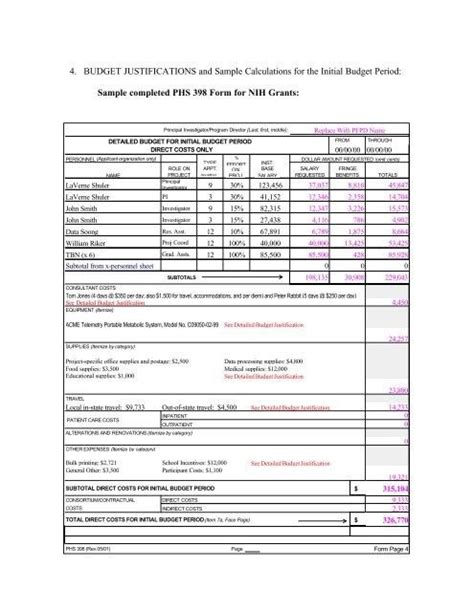 Nih Budget Justification Template Sample Learn The Truth About Nih ...