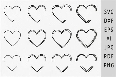 Thin Heart Outline SVG Open Heart Frame Graphic by Julia's digital designs · Creative Fabrica