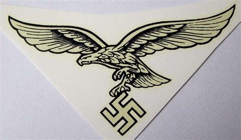 WWII German Luftwaffe Decal - Second Pattern 'Standard' or 'NS' Eagle Typical