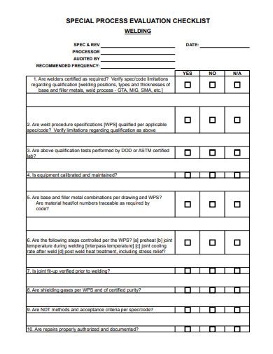 18+ Process Audit Checklist Templates in Excel | PDF