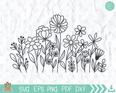 220 Wildflower SVG Bundle Wildflower Vector Wildflower Silhouette ...