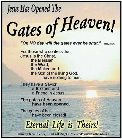 Gates Of Heaven | Inspirational quotes god, Wisdom bible, Christian poems