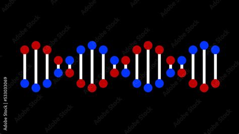 DNA spiral structure on black background. Illustration Stock Illustration | Adobe Stock