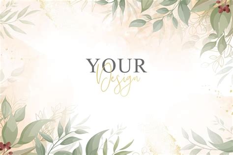 Premium Vector | Greenery wedding invitation design with elegant floral and watercolor