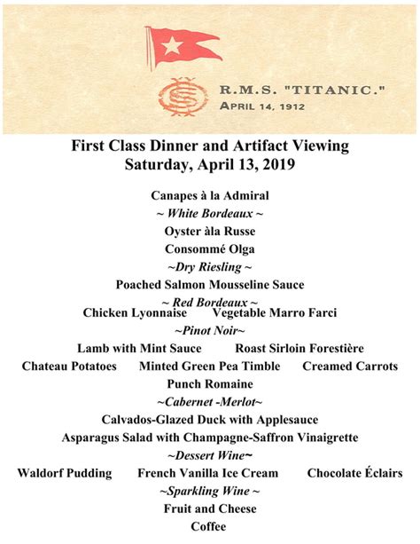 Titanic Dinner and Museum - Merlyn's Catering