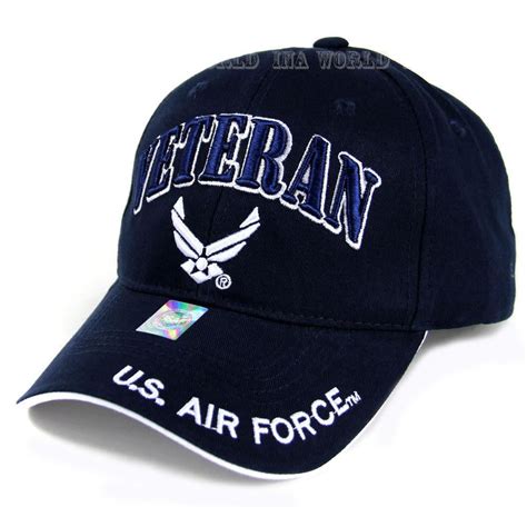 US Air Force Veteran Hat Navy Blue w/ Wings Logo - Walmart.com