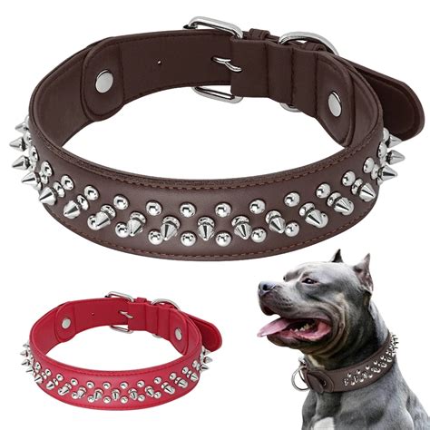 Dog Collar For Big Dogs Leather Dog Collar Cool Spikes Studded Pet ...