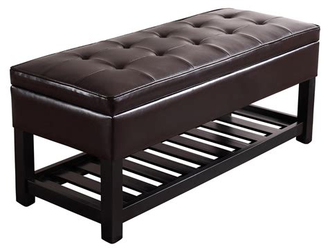 Amazon.com - Simpli Home Cosmopolitan Collection Storage Ottoman Bench - Cosmopolitan Brown Faux ...