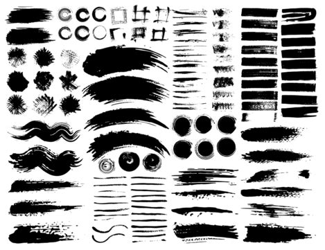 Brush Set Vector, Brush, Set, Brush Stroke PNG and Vector with Transparent Background for Free ...