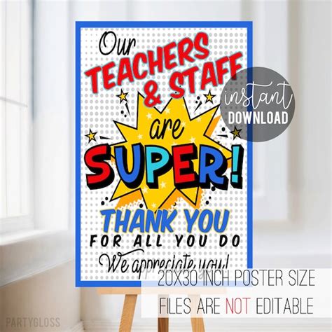 Teacher Appreciation Poster Design Printable Poster - Etsy