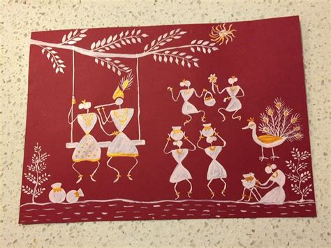 Seema Jay - Radha Krishna in Warli painting | Tribal art designs ...