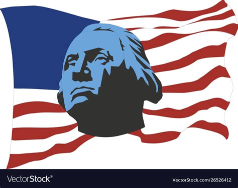 Usa flag with portrait george washington Vector Image