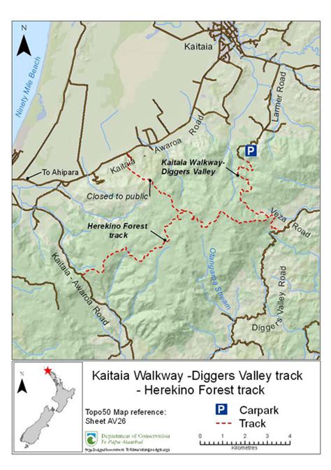 Kaitaia Walkway - route: Herekino Forest, Northland