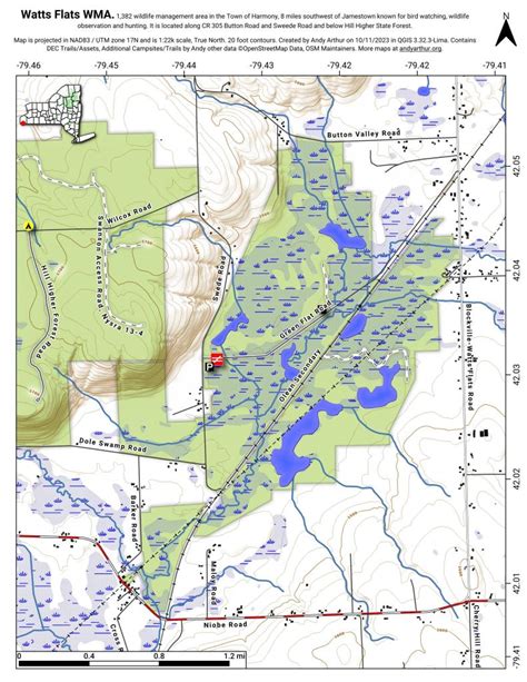 Map: Watts Wildlife Management Area | Andy Arthur.org