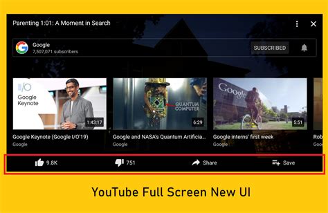 YouTube improves its UI, letting users enjoy Full-Screen Mode with additional actions