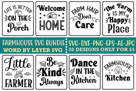 Farmhouse SVG Bundle Bundle · Creative Fabrica