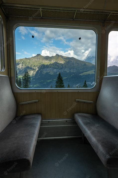 Premium Photo | Train from inside with view of the landscape