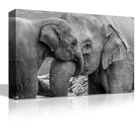 African Elephant Baby and Mom Elephant Canvas Print Room - Etsy