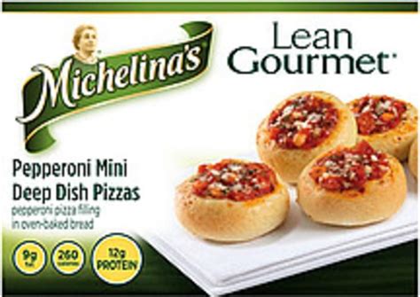 Michelina's Lean Gourmet Pepperoni Mini Deep Dish Pizzas - 4 oz, Nutrition Information | Innit