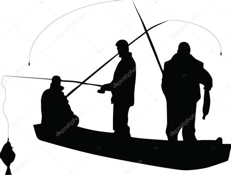 Fisherman silhouette vector — Stock Vector © photos #2430402