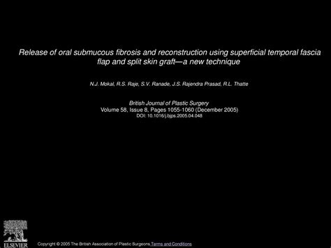 Release of oral submucous fibrosis and reconstruction using superficial ...