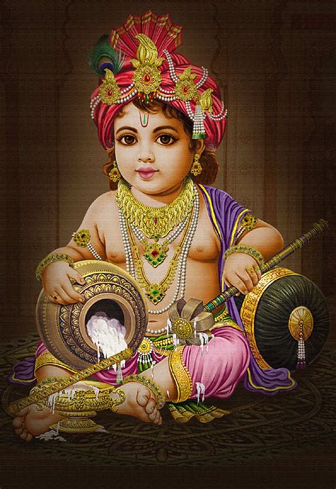 Cute Baby Krishna Wallpaper Classic Krishna Wallpaper Digital Download ...