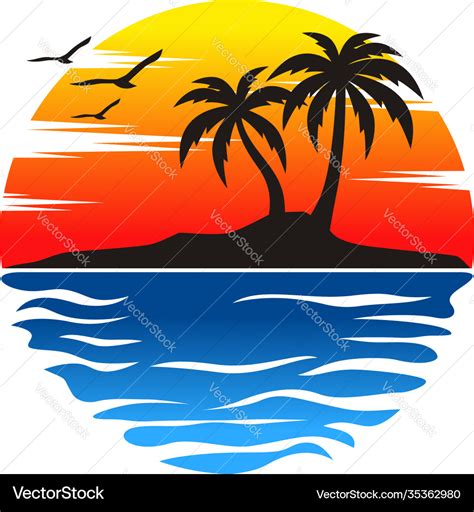 Beach logo template Royalty Free Vector Image - VectorStock