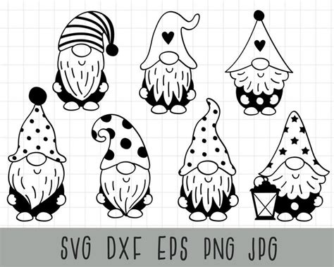 Cut File Nordic Gnome Svg Cute Garden Gnome SVG Gnome SVG Gnome Clipart Lovely gnome svg eps dxf ...