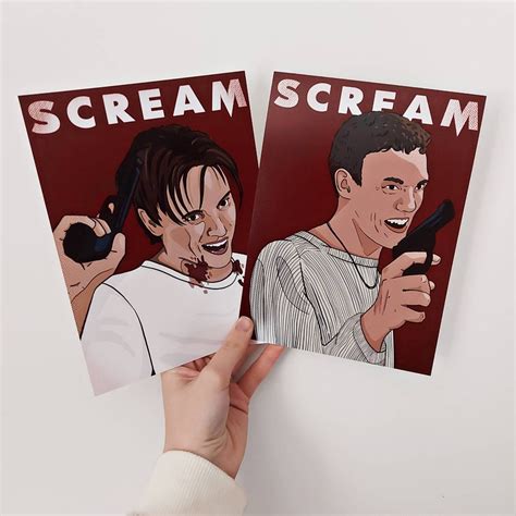 Scream Billy Loomis & Stu Macher A5 Art Prints Set - Etsy UK