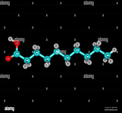 Decanoic (capric) acid is a saturated fatty acid. Its formula is CH3(CH2)8COOH Stock Photo - Alamy