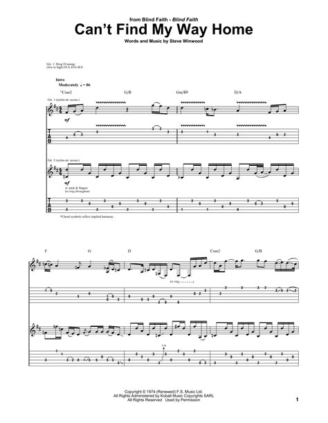 Can't Find My Way Home by Blind Faith - Guitar Tab - Guitar Instructor